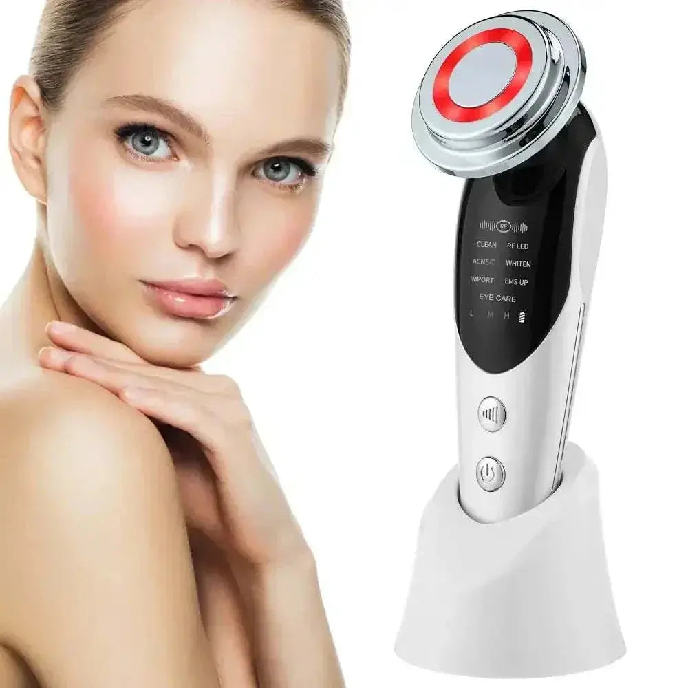 EMS Face Lifting Device with 7-in-1 LED therapy and microcurrent for facial skin rejuvenation and anti-aging care