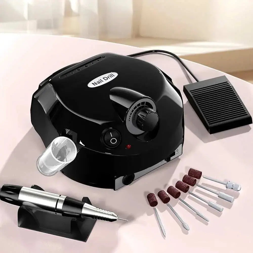 35000RPM electric nail drill set machine with accessories, nail gel polisher by DUTRIEUX, CE certified.