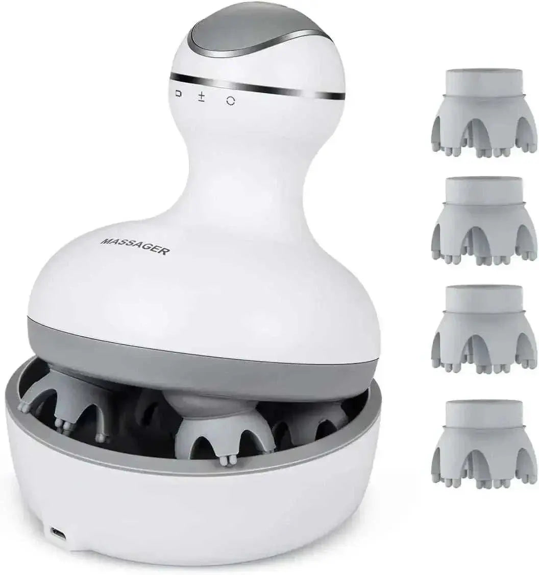 Scalp massager waterproof cordless – Capreae relaxation tool.  Cordless scalp massager with rotating nodes – Capreae.