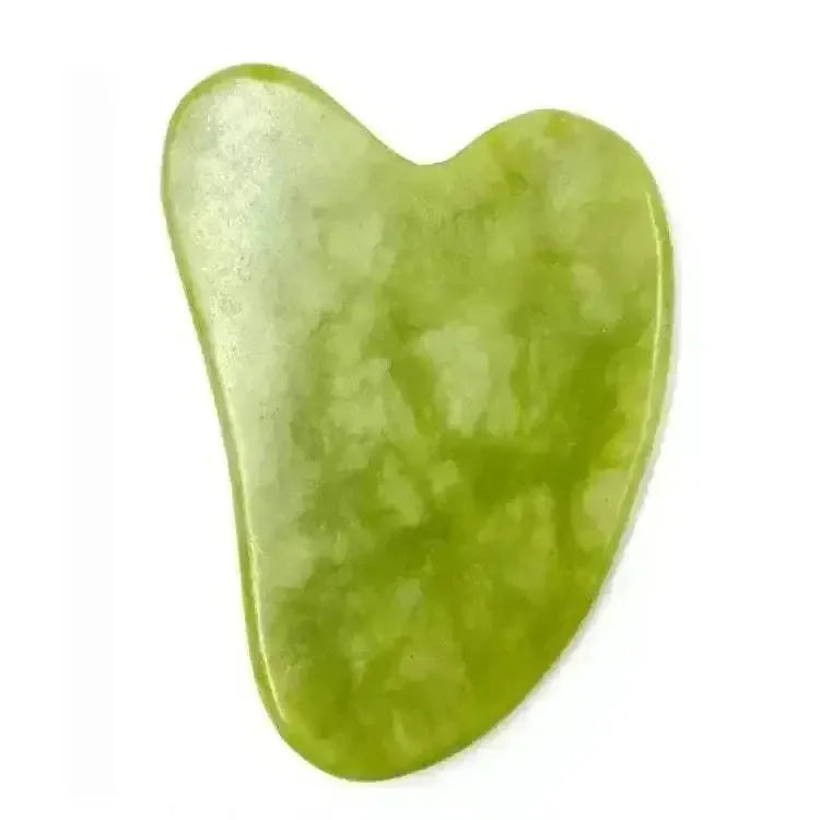 Natural green jade Gua Sha tool for face massage in Natural Jade Face Massage Set