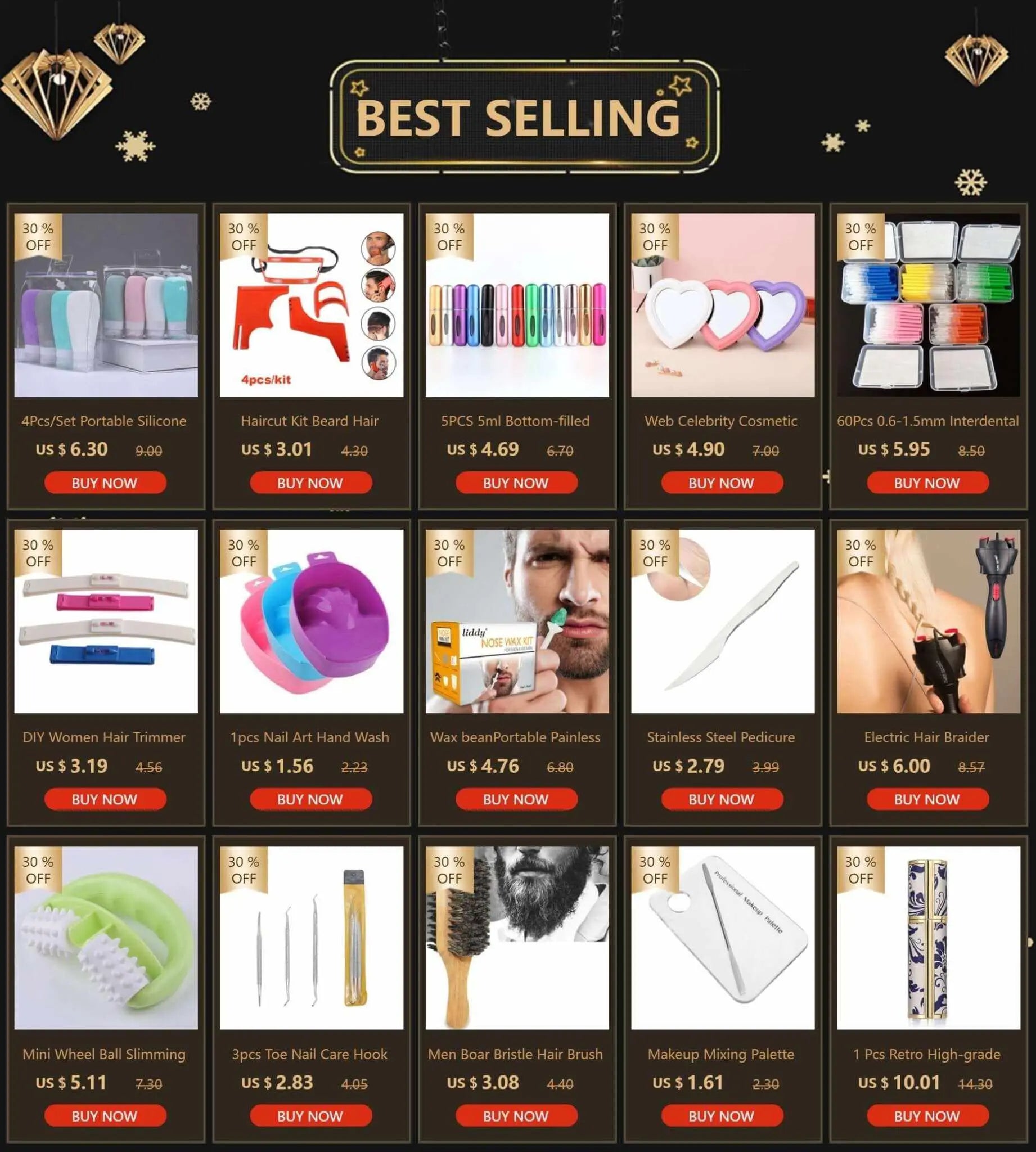 Professional Hair Straightening Brush Product selection featuring top-selling beauty and grooming tools, including the Professional Hair Straightening Brush.