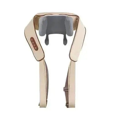 Neck and shoulder massager with heat featuring Shiatsu kneading, air compression, and soothing heat for stress relief.