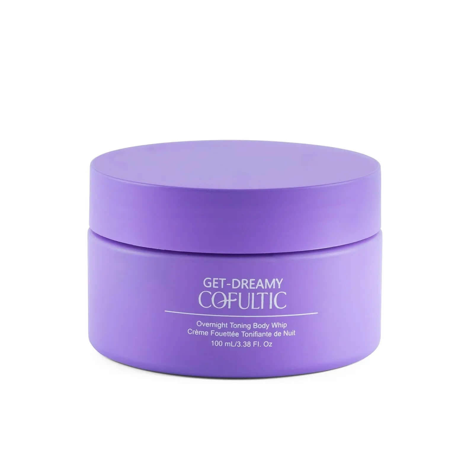 Purple jar of Cofultic night sleep tightening cream, 100ml size, promising firmer and rejuvenated skin with overnight use.