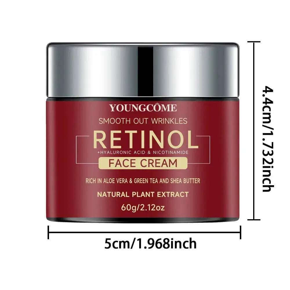 Retinol lifting firming cream jar with natural plant extract for anti-aging and moisturizing face care