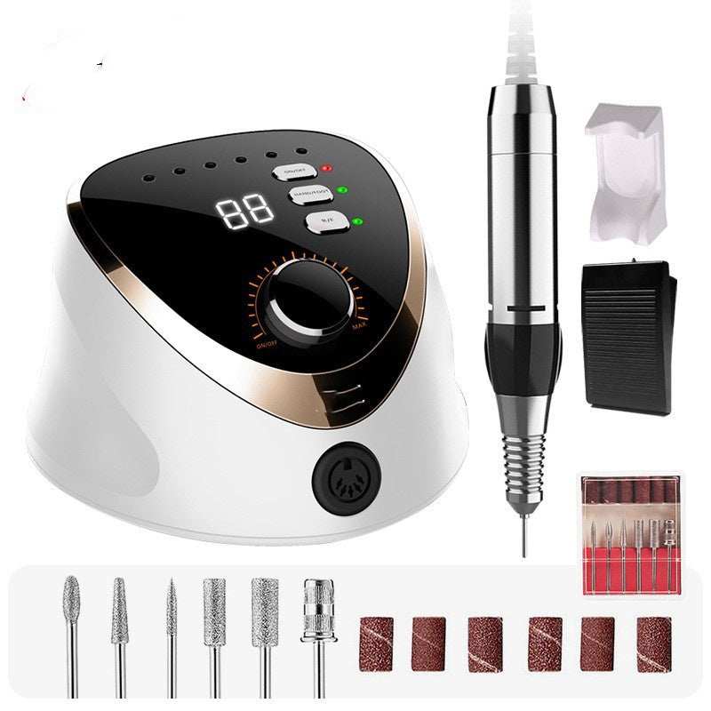 High speed nail removal device with attachments for precise nail care and shaping.