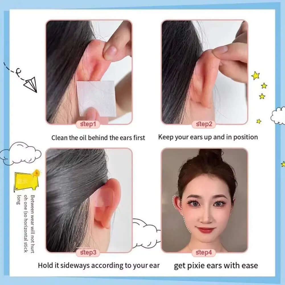 60 Pcs Cosmetic Ear Corrector Protruding Ear Solution Big Ear Supporters Solves the Problem of the Big Ear Cosmetic Ear Stickers