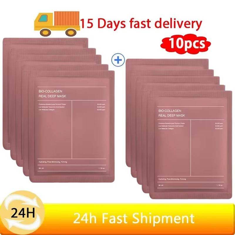 collagen lifting face mask 10 pack with fast 15-day delivery and 24-hour shipment for anti-wrinkle skin hydration
