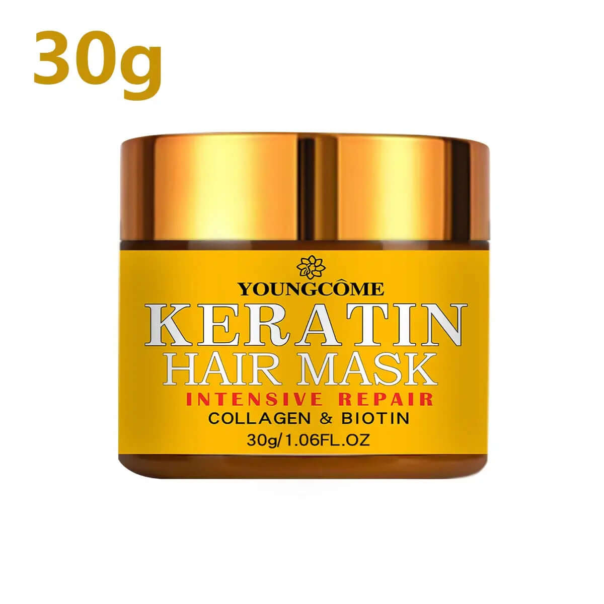 Youngcome Keratin Hair Repair Mask with Collagen and Biotin for damaged hair 30g jar