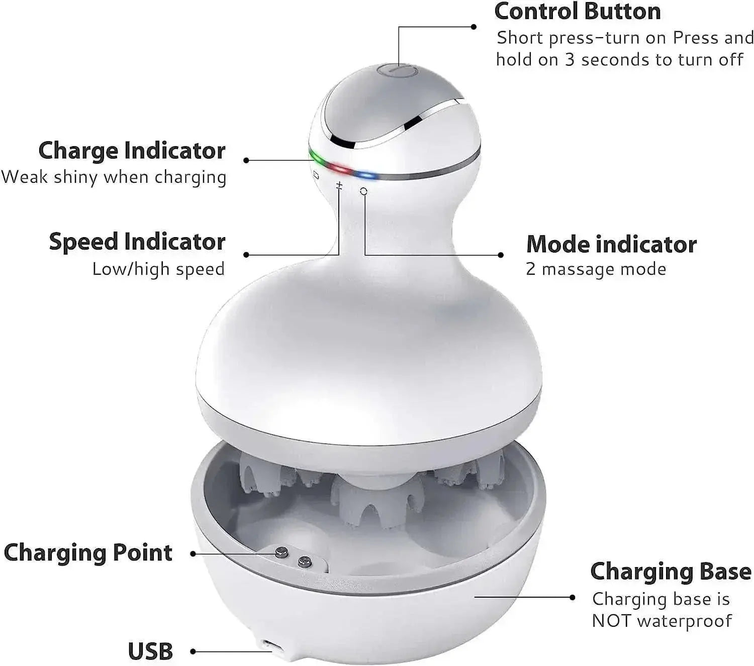 Cordless Electric Scalp Massager - Capreae