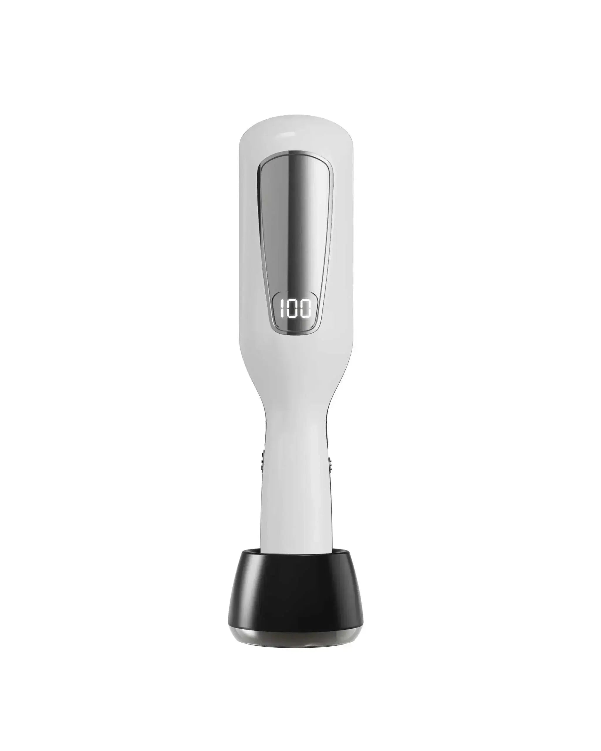 Cordless hair ends trimmer with digital display and charging stand for smooth, split-end-free hair maintenance