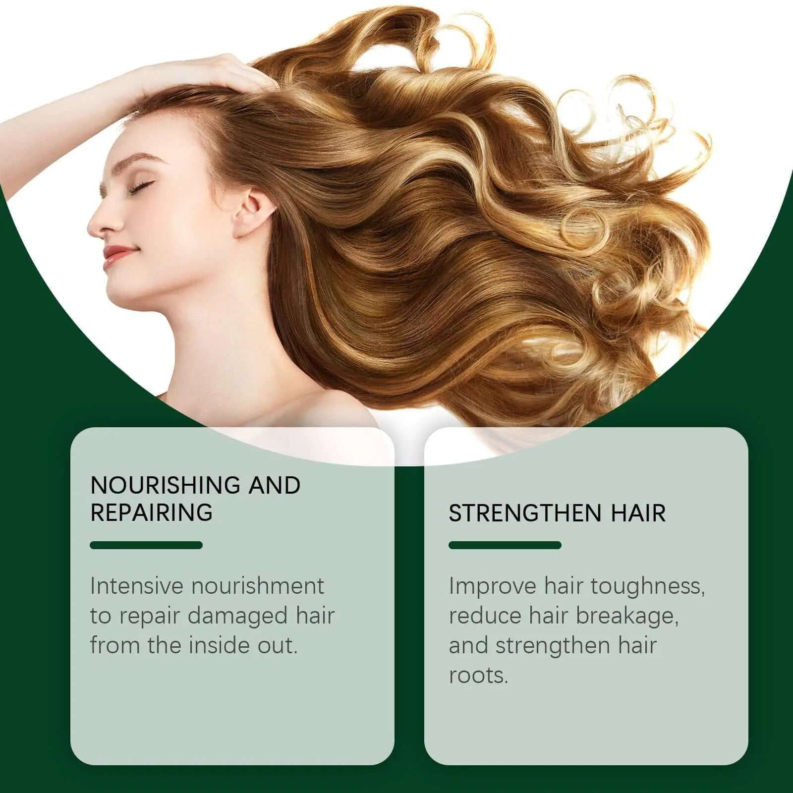 Woman with flowing hair using rosemary coconut hair oil rosemary coconut hair oil for nourishing and repairing benefits