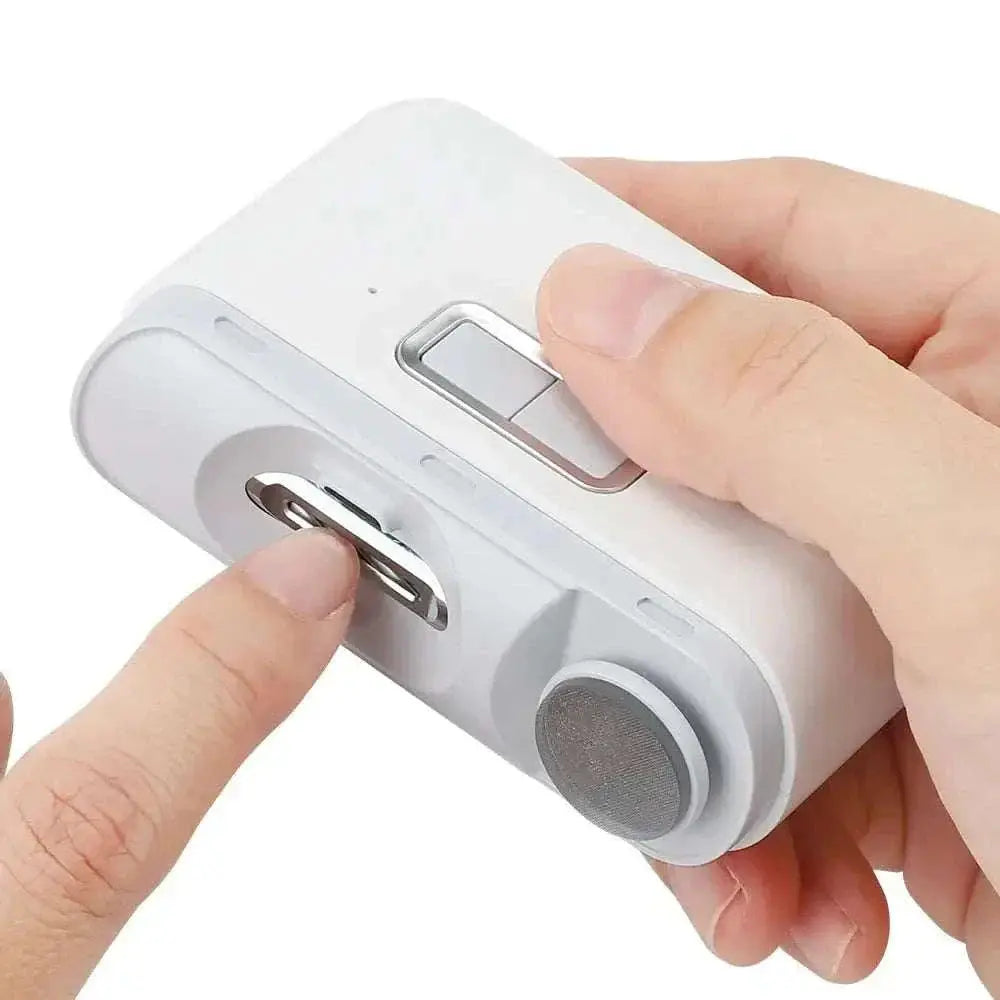 Compact Electric USB Nail Trimmer with built-in LED light and ergonomic design for safe, quiet, and precise nail grooming.