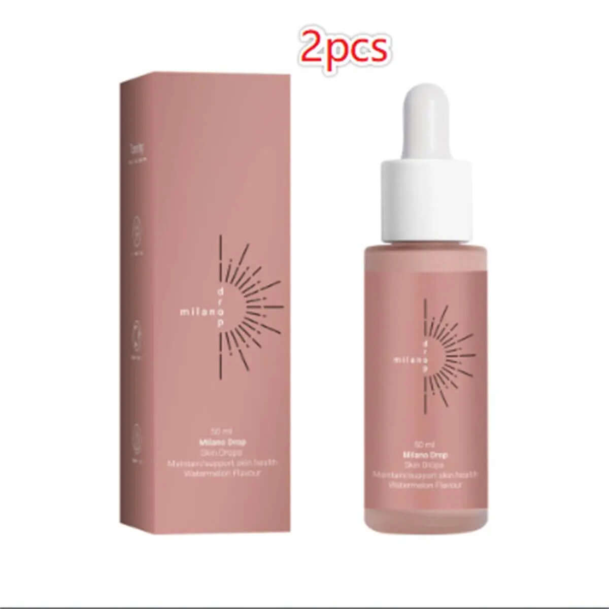 self tanning face serum with dropper bottle and packaging, 2pcs pack