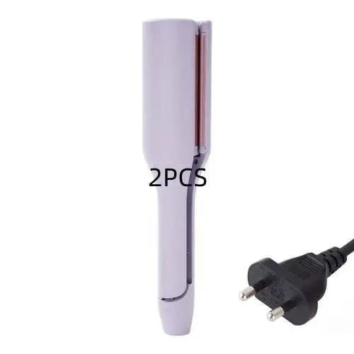 32mm deep wave hair curling iron in purple pink with 4 temperature settings and wired AC power plug
