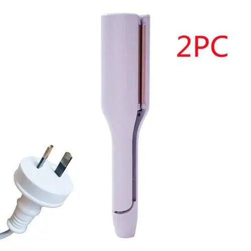 32mm deep wave hair curler in purple pink with 4 adjustable temperatures and wired AC power plug