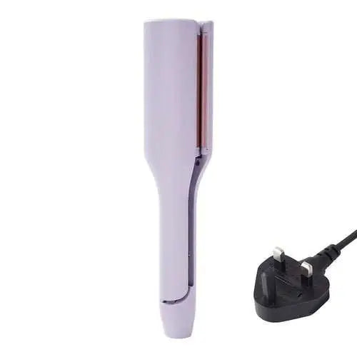 32mm purple pink deep wave hair curling iron with adjustable temperature and wired plug