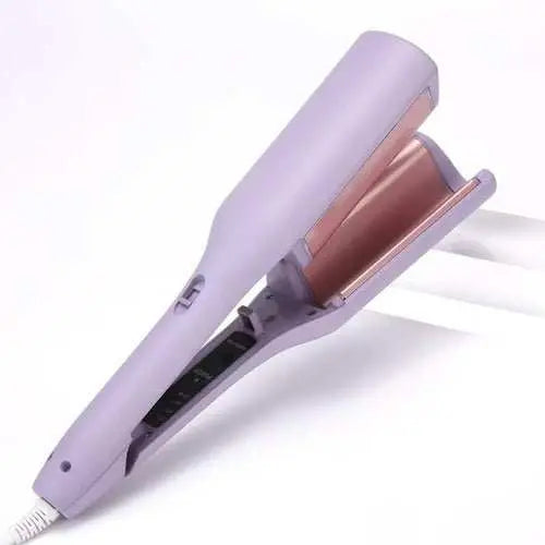 32mm deep wave hair curling iron in purple pink with adjustable temperature and rapid heating