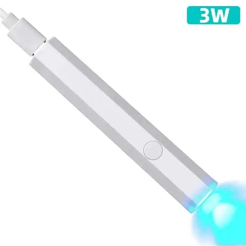 Compact Mini USB Nail Dryer Lamp with LED UV light for quick gel polish curing and USB rechargeability