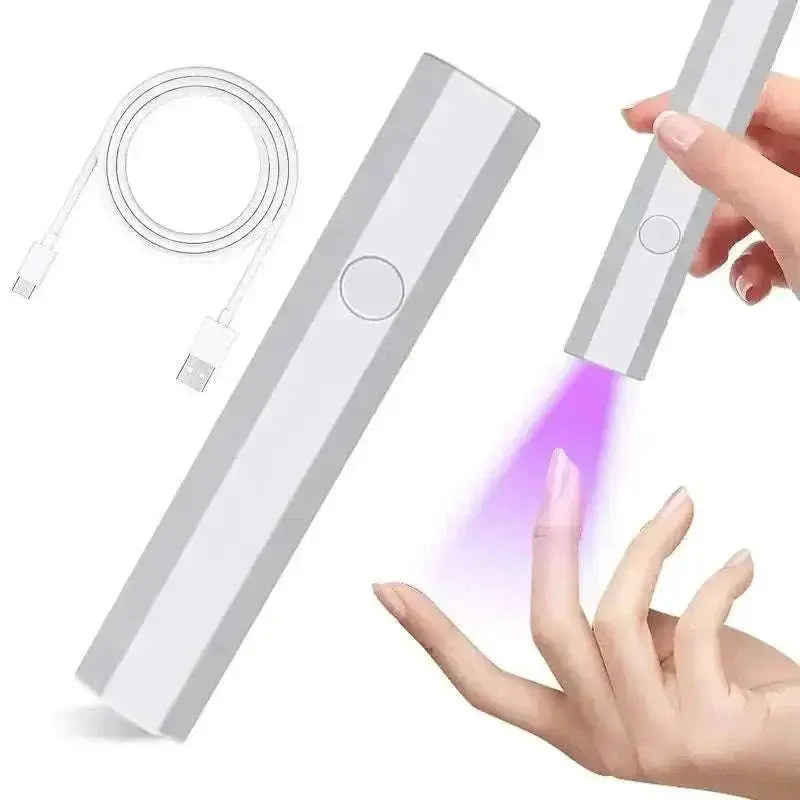 Mini USB Nail Dryer lamp with USB cable curing gel nail polish on hand