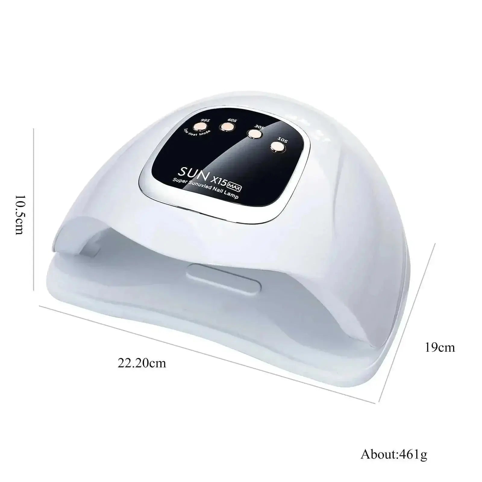 White professional UV LED nail lamp with timer and 45 LEDs for fast gel polish drying