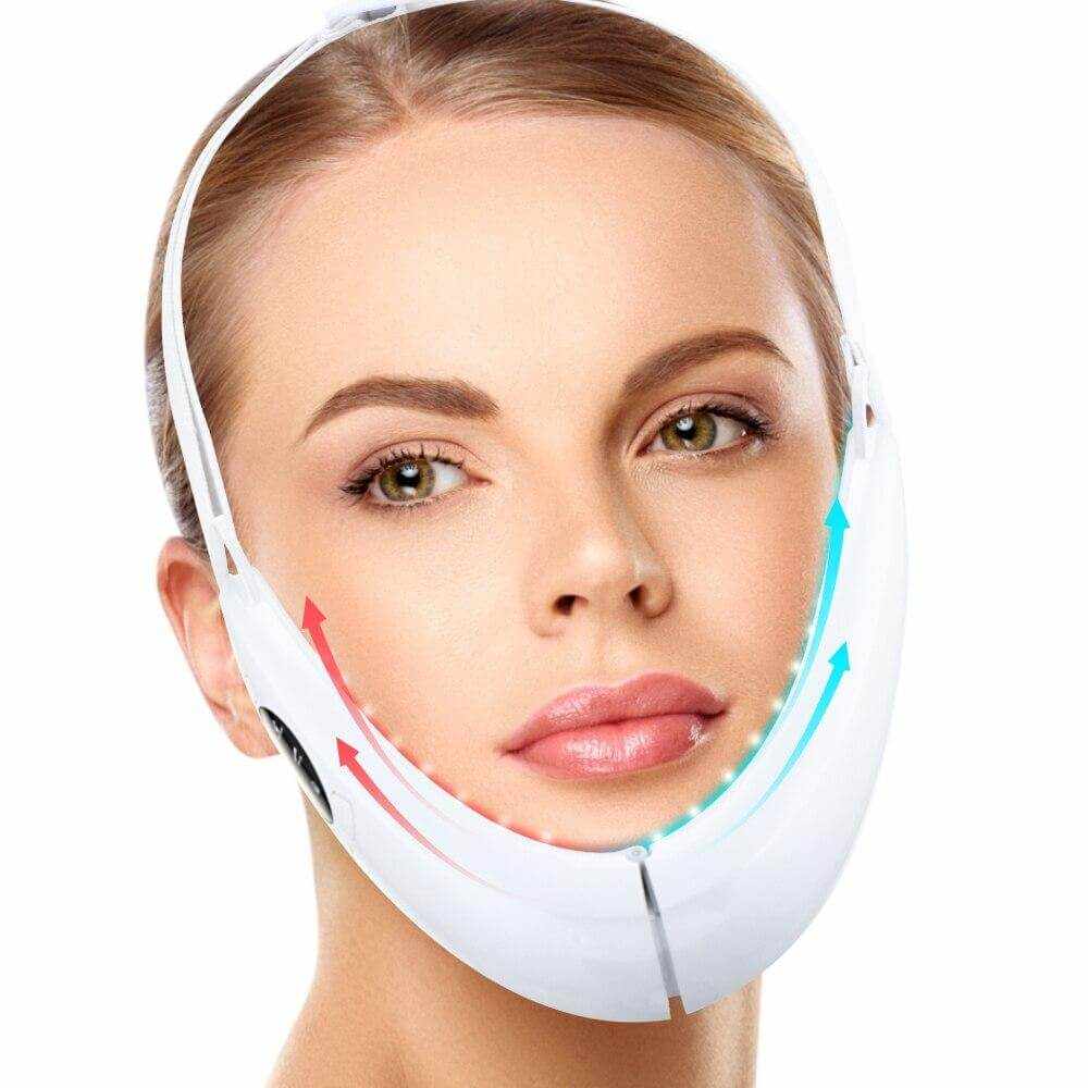 V-Line Face Lifting Device on woman’s jawline showing contouring and lifting effects