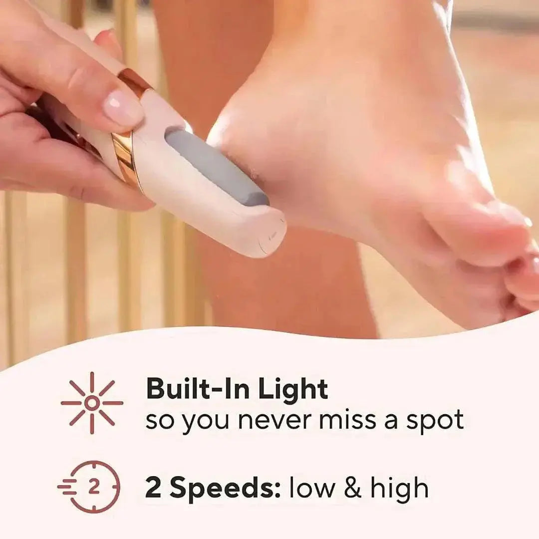 Wireless Electric Foot Grinder with built-in light and dual speed for foot exfoliation